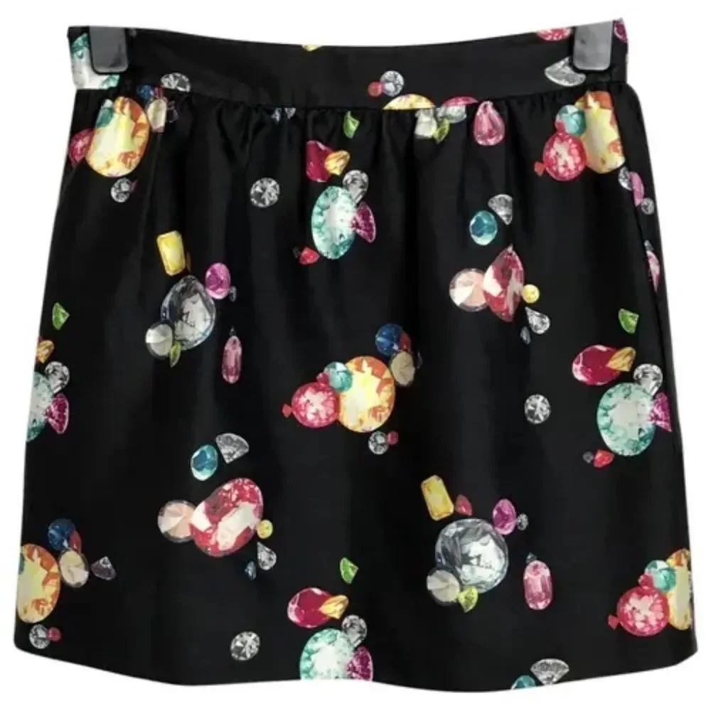 Kate Spade Jewel Mini Skirt Black Multi Colored Size 0